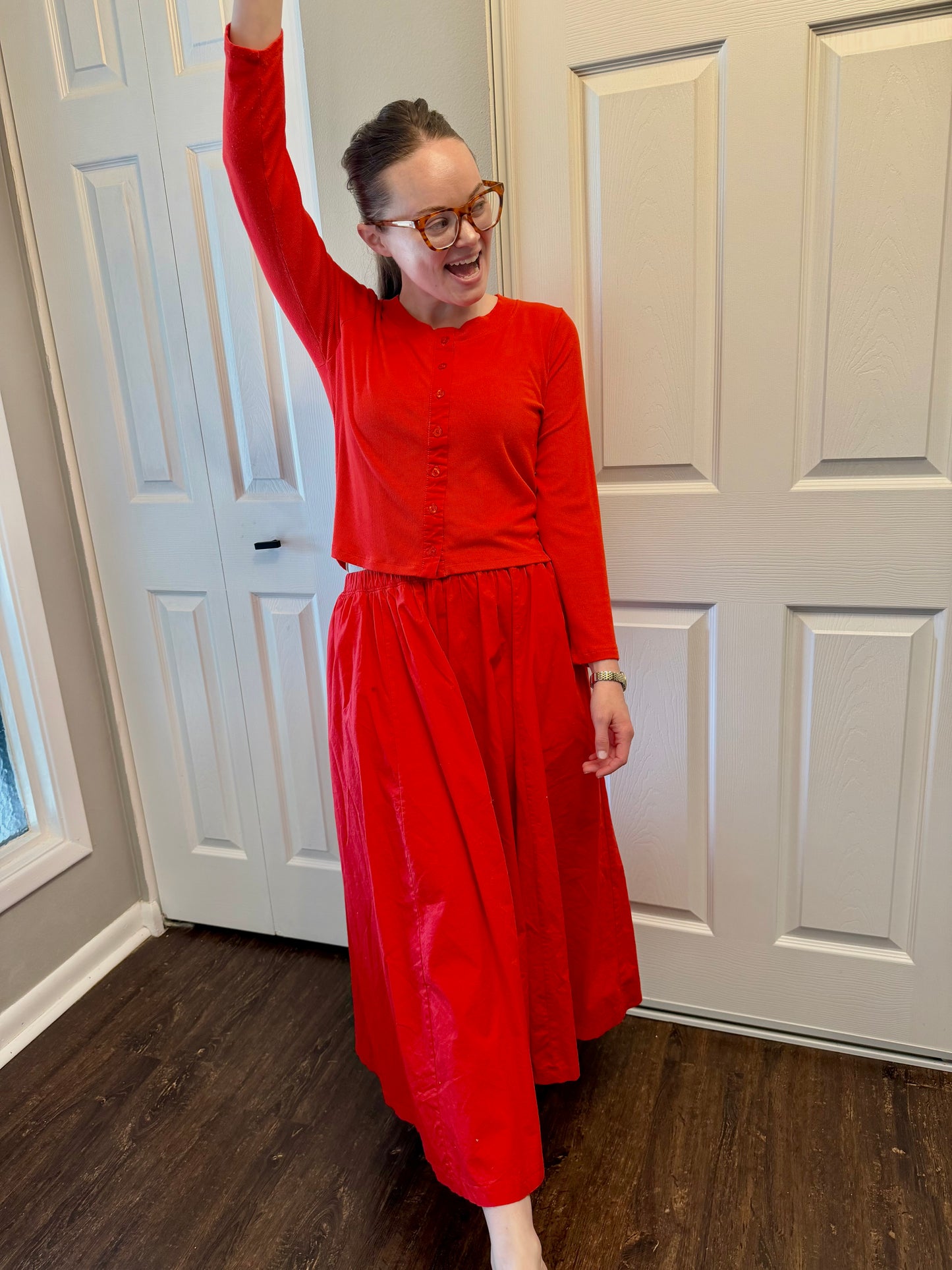 Ashton Cardigan Set in Glazed Cherry