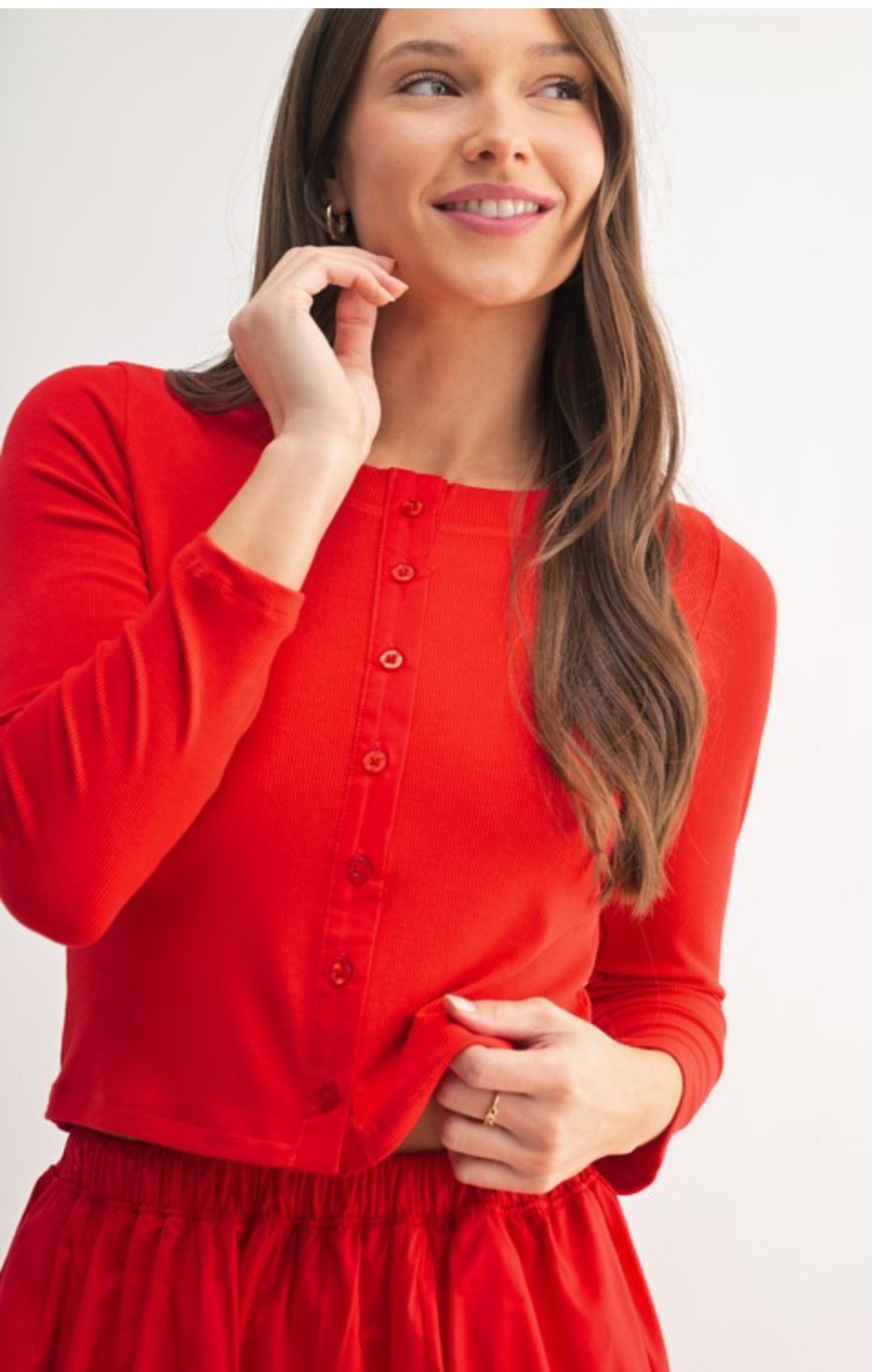 Ashton Cardigan Set in Glazed Cherry