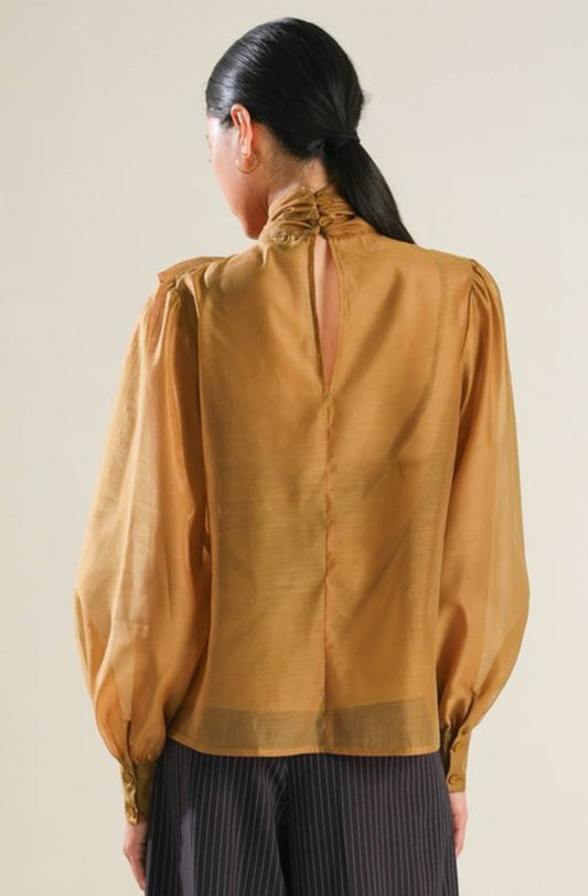 Bow Blouse in Ochre