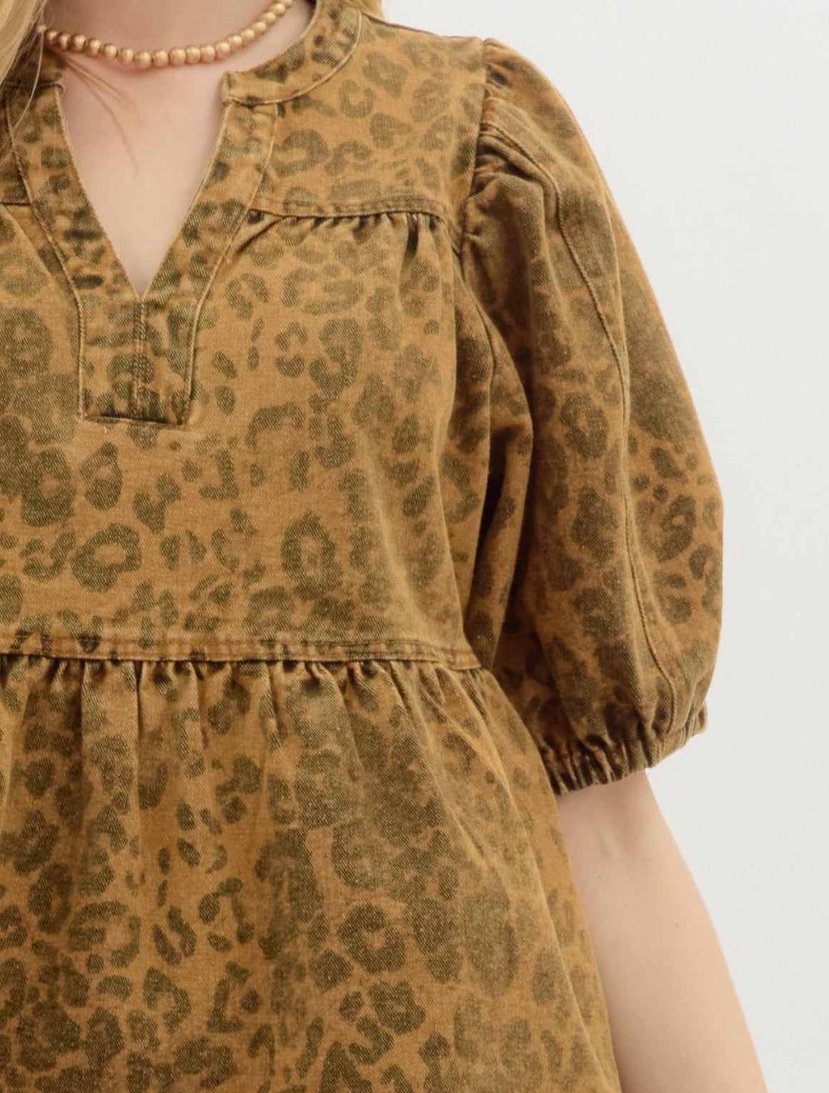 Leopard Denim Top