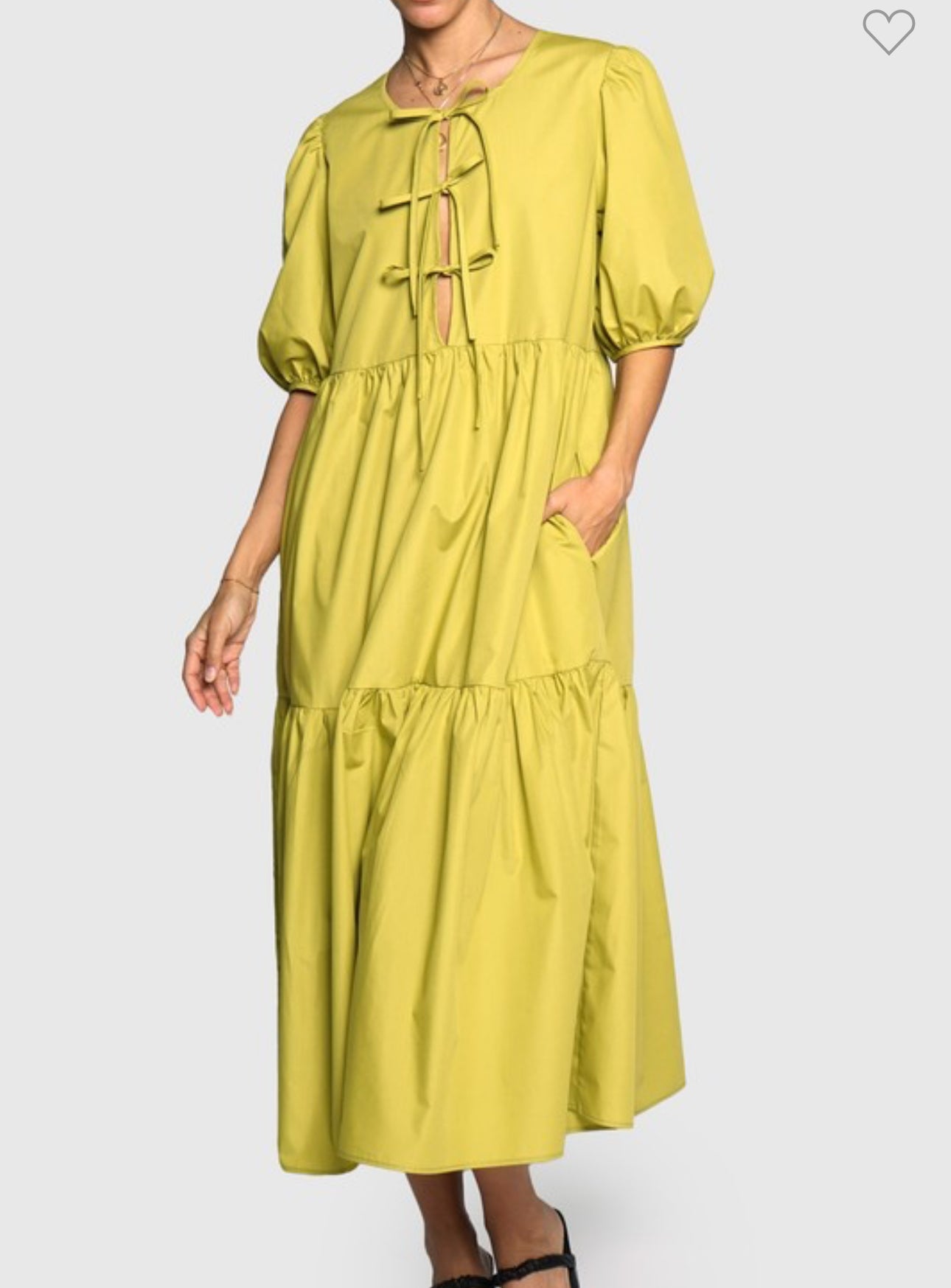 Sweet Pea Dress in Chartreuse