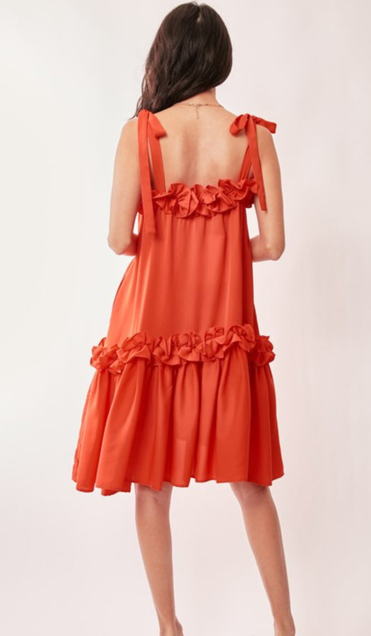 Frill Ruffle Swing Dress