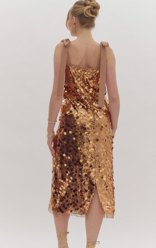 Rena Bronze Sequin Dress