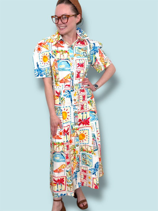 Tropical Cityscapes Dress