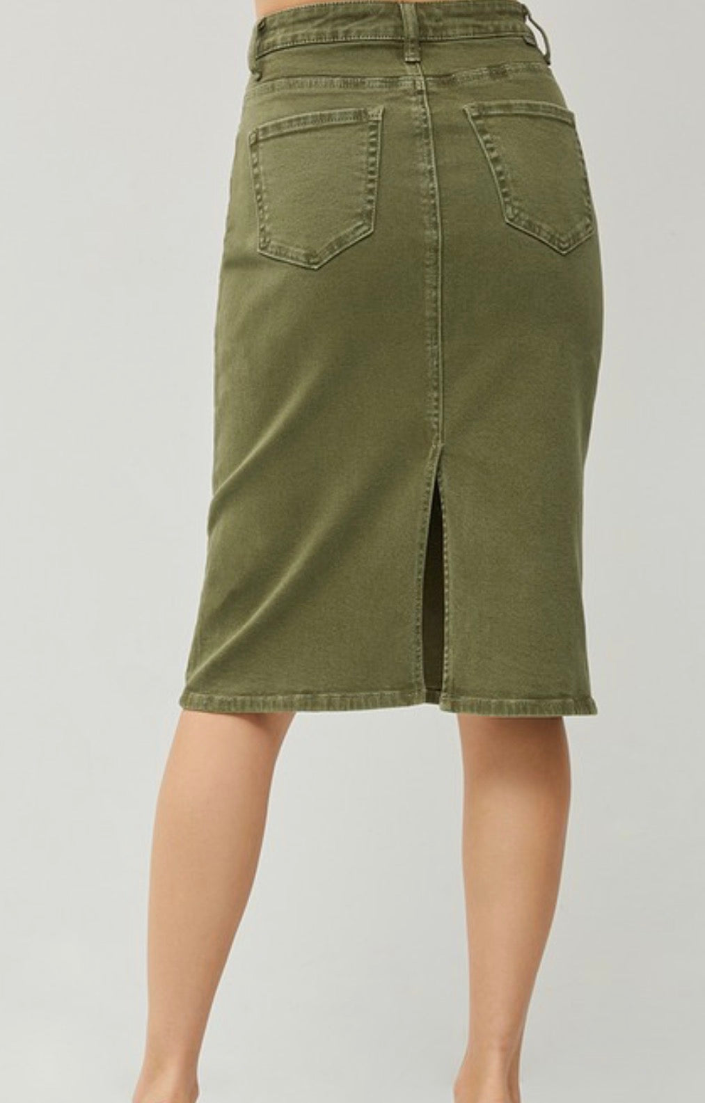 Hailey Denim Skirt - Moss Green