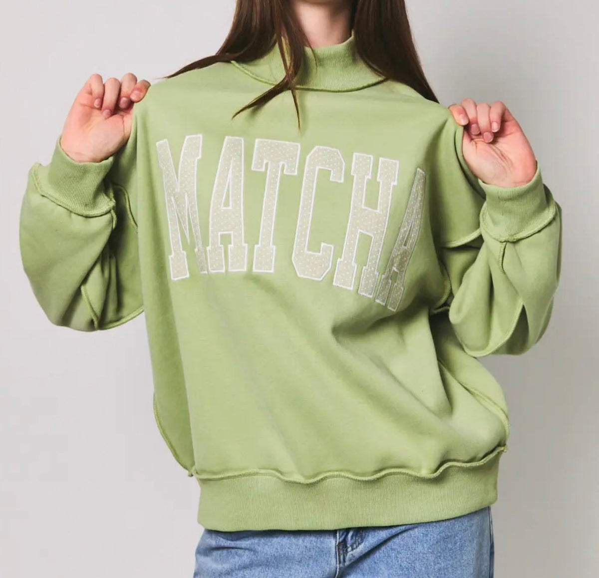 Matcha Mock Neck Sweatshirt
