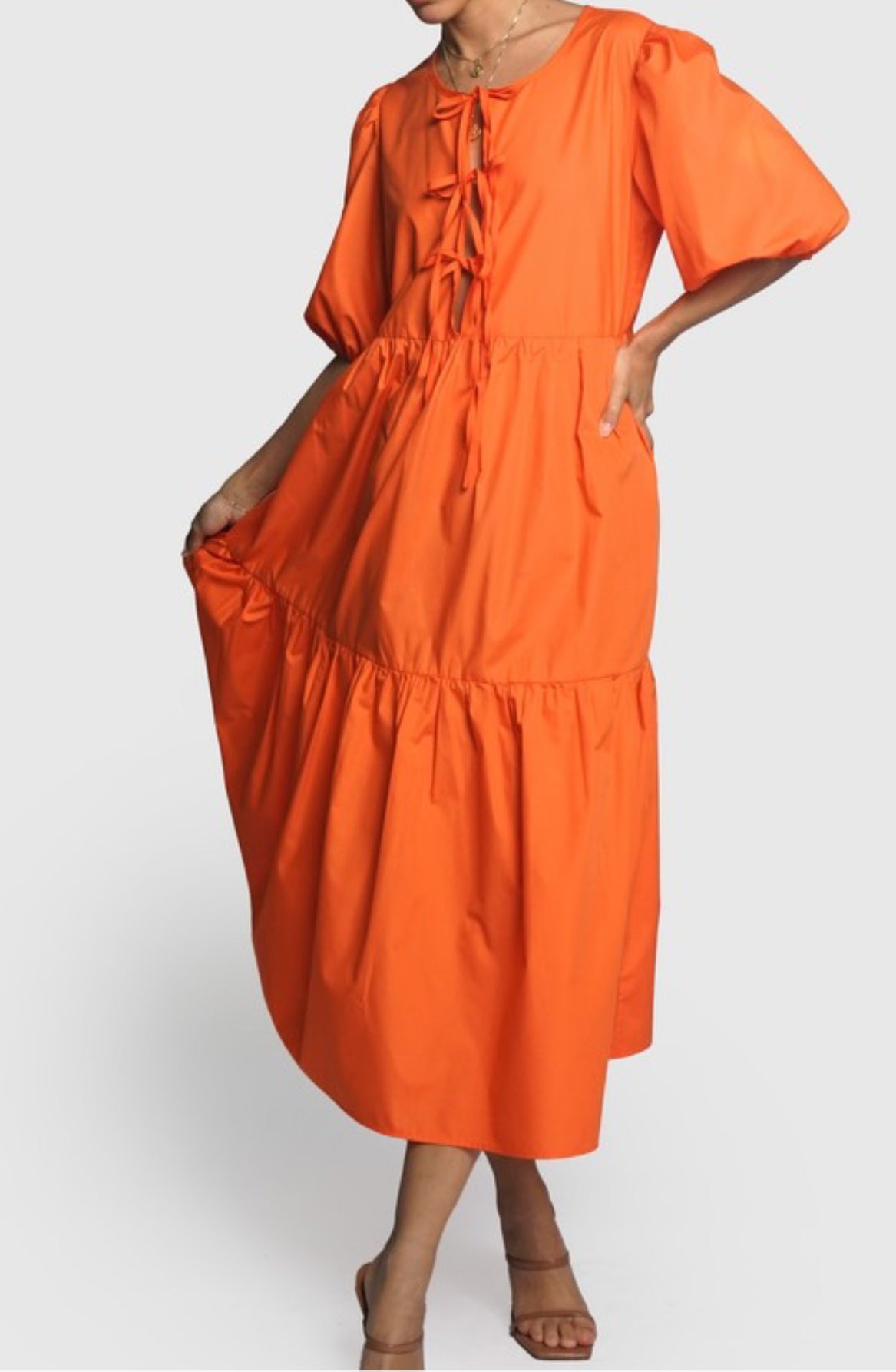 Sweet Pea Dress in Tangelo