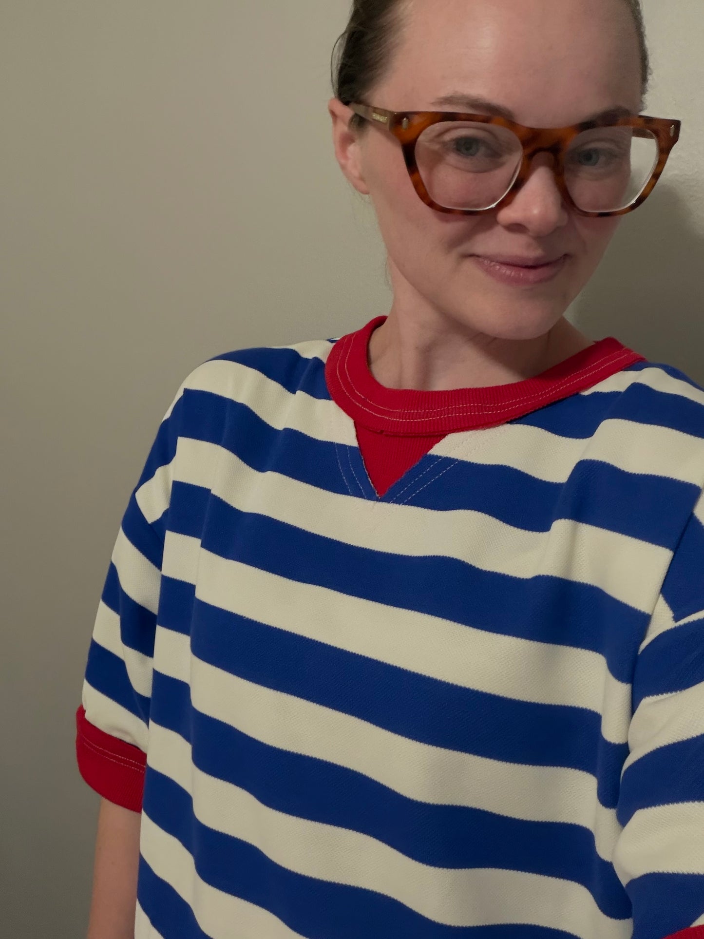 American Girl Blue Striped Midi Dress