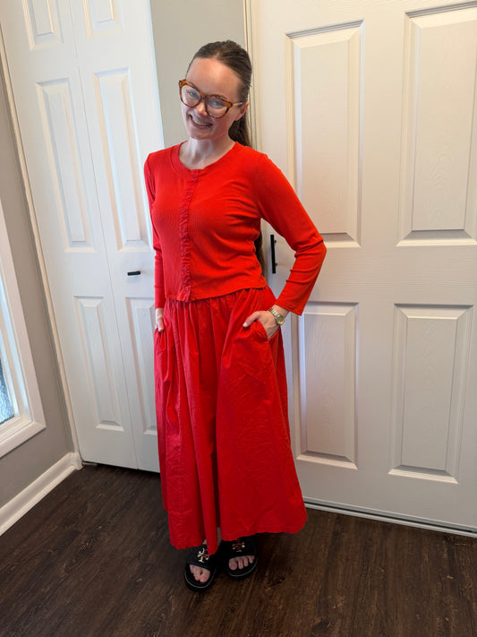 Ashton Cardigan Set in Glazed Cherry