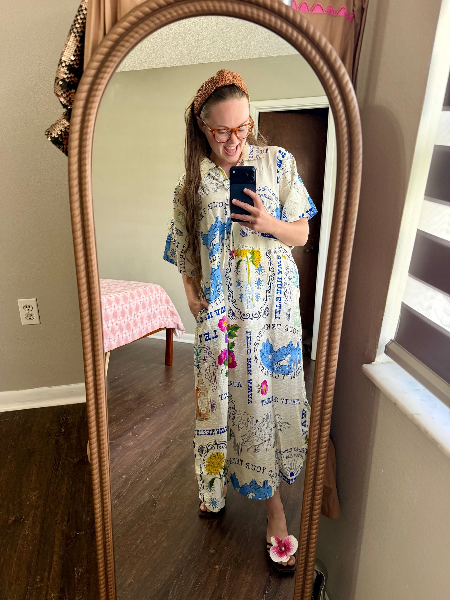 Let’s Run Away Western Midi Dress