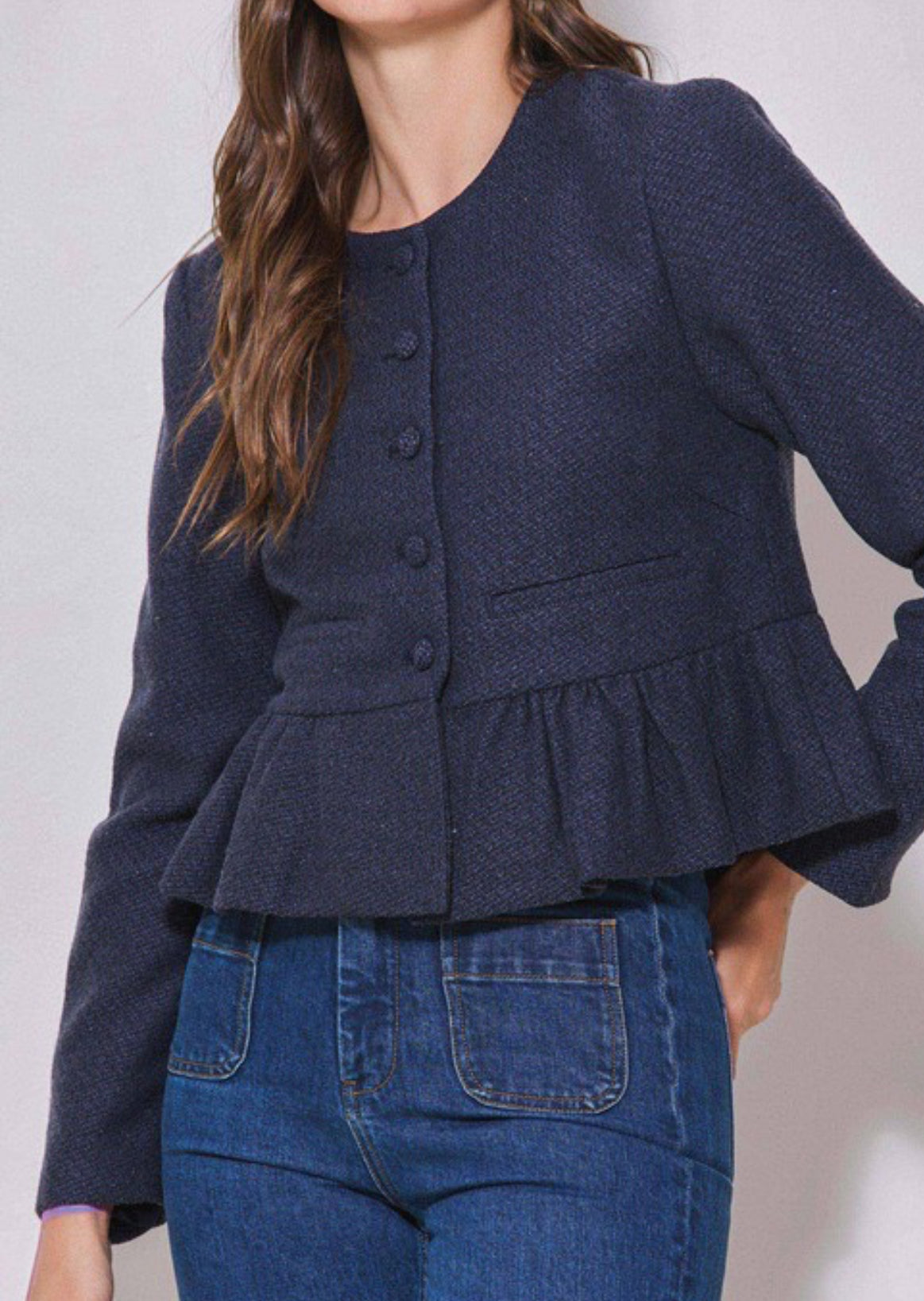 Tweed Shimmer Peplum Jacket