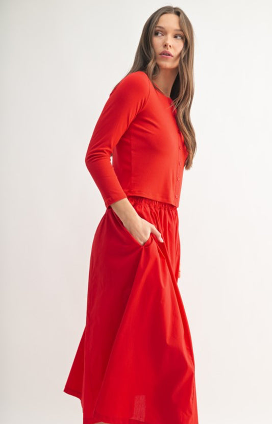 Ashton Cardigan Set in Glazed Cherry