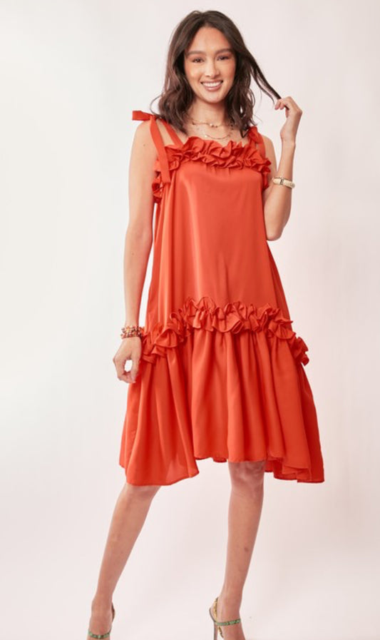 Frill Ruffle Swing Dress