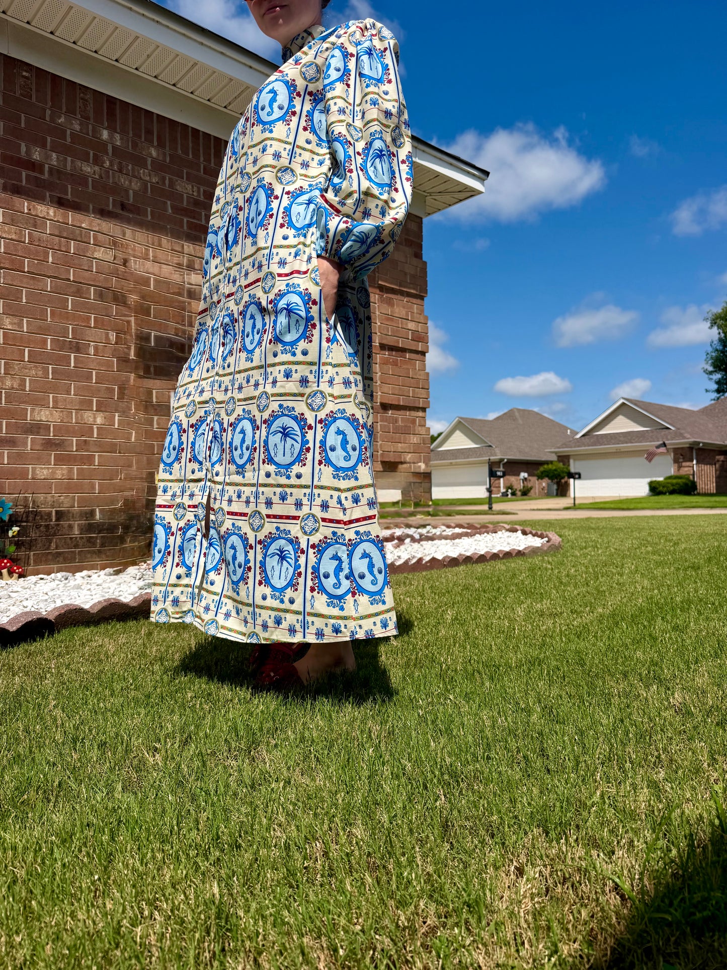 Seahorse Serenity Midi Dress