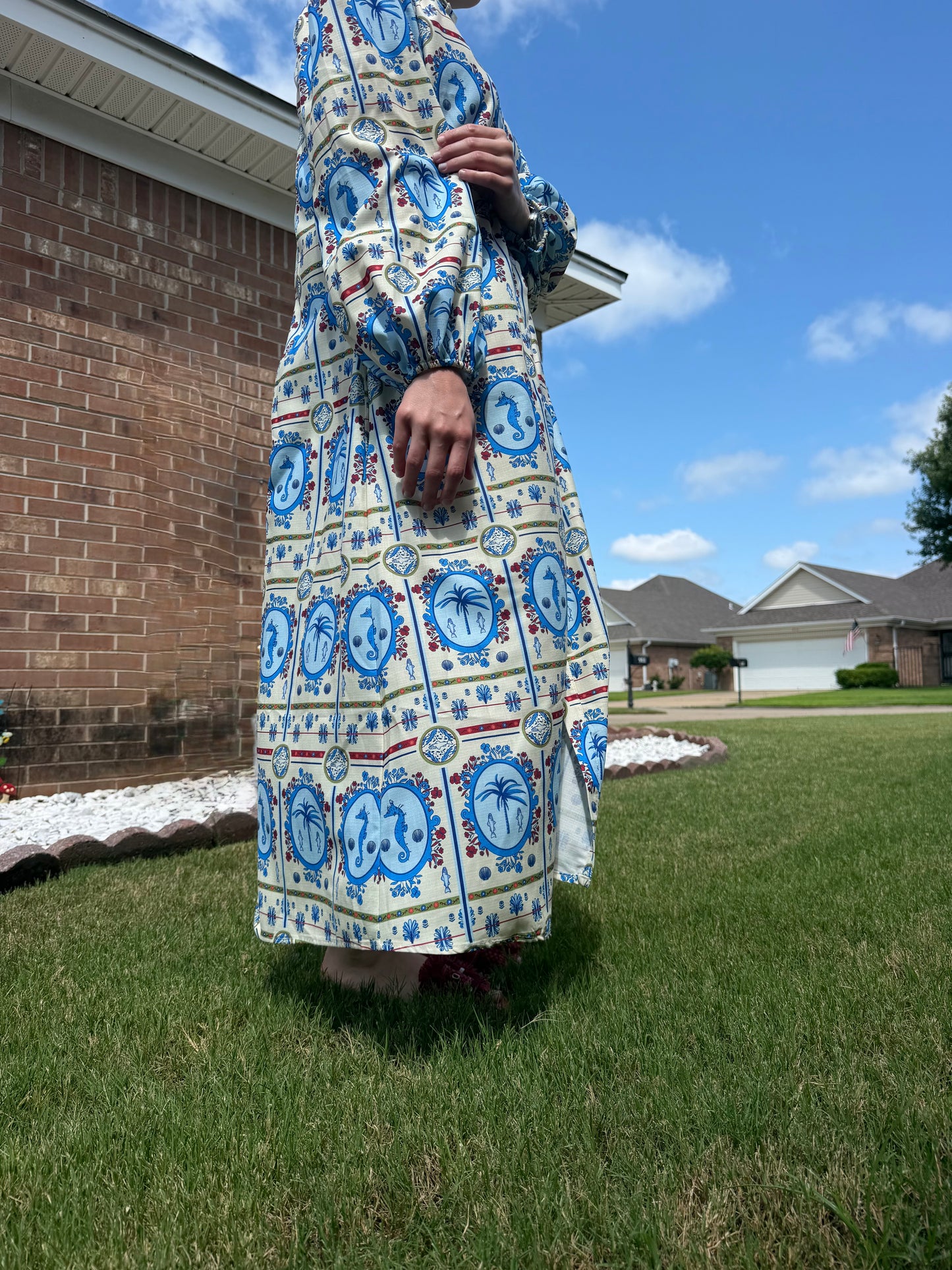 Seahorse Serenity Midi Dress
