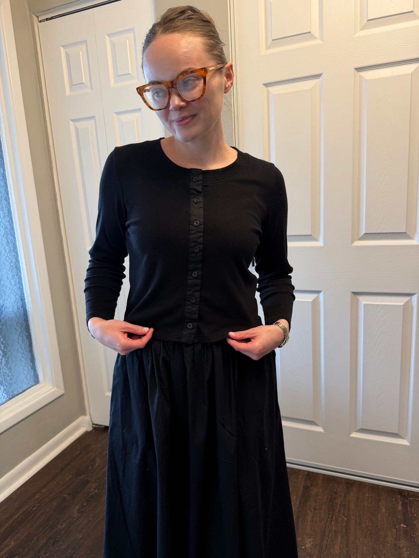 Ashton Cardigan Set in Black