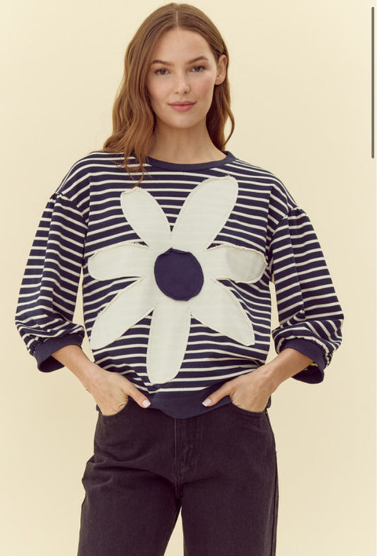 Flower on the Wall Pullover Top
