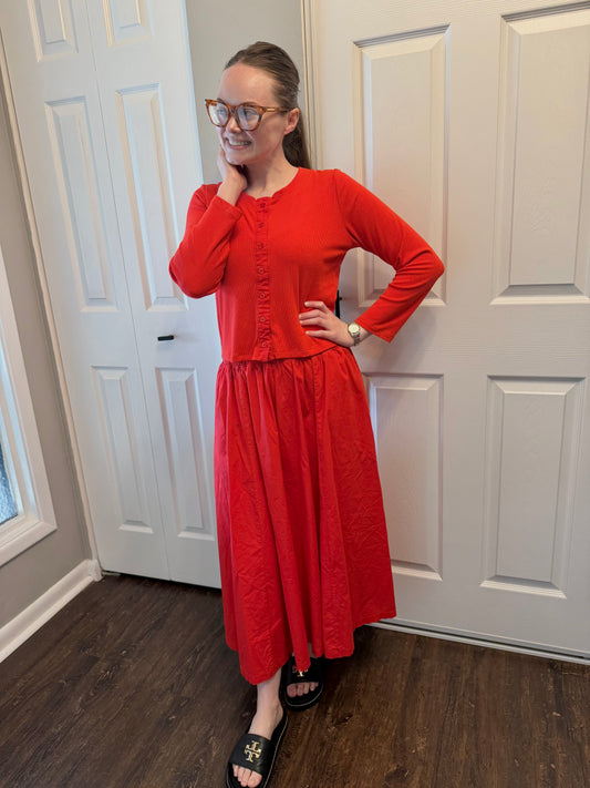 Ashton Cardigan Set in Glazed Cherry