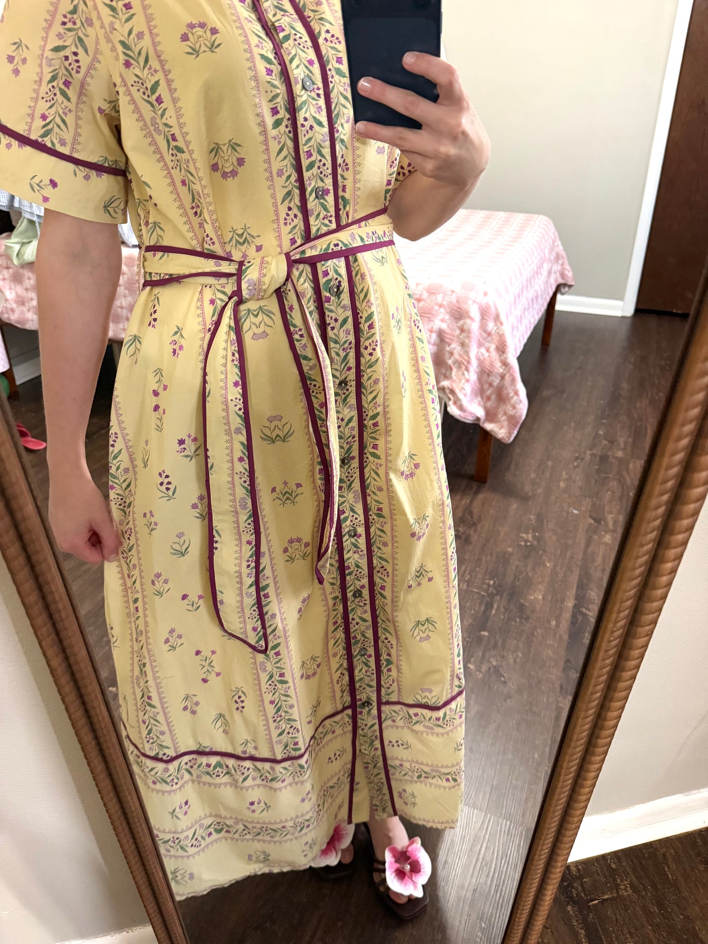 In Full Bloom Ecru Midi Dress