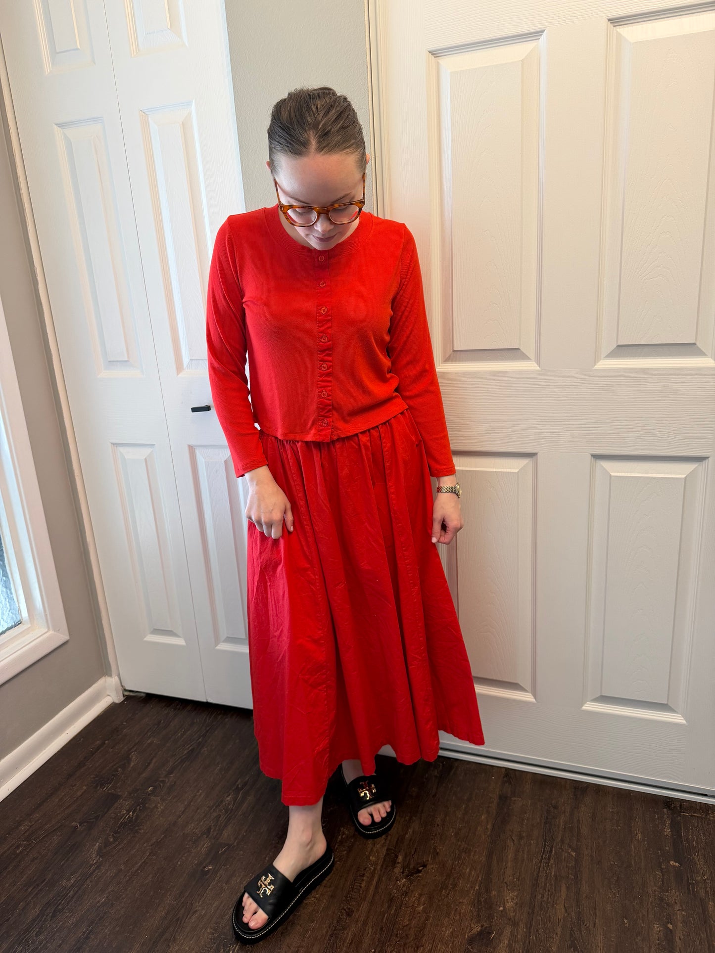 Ashton Cardigan Set in Glazed Cherry