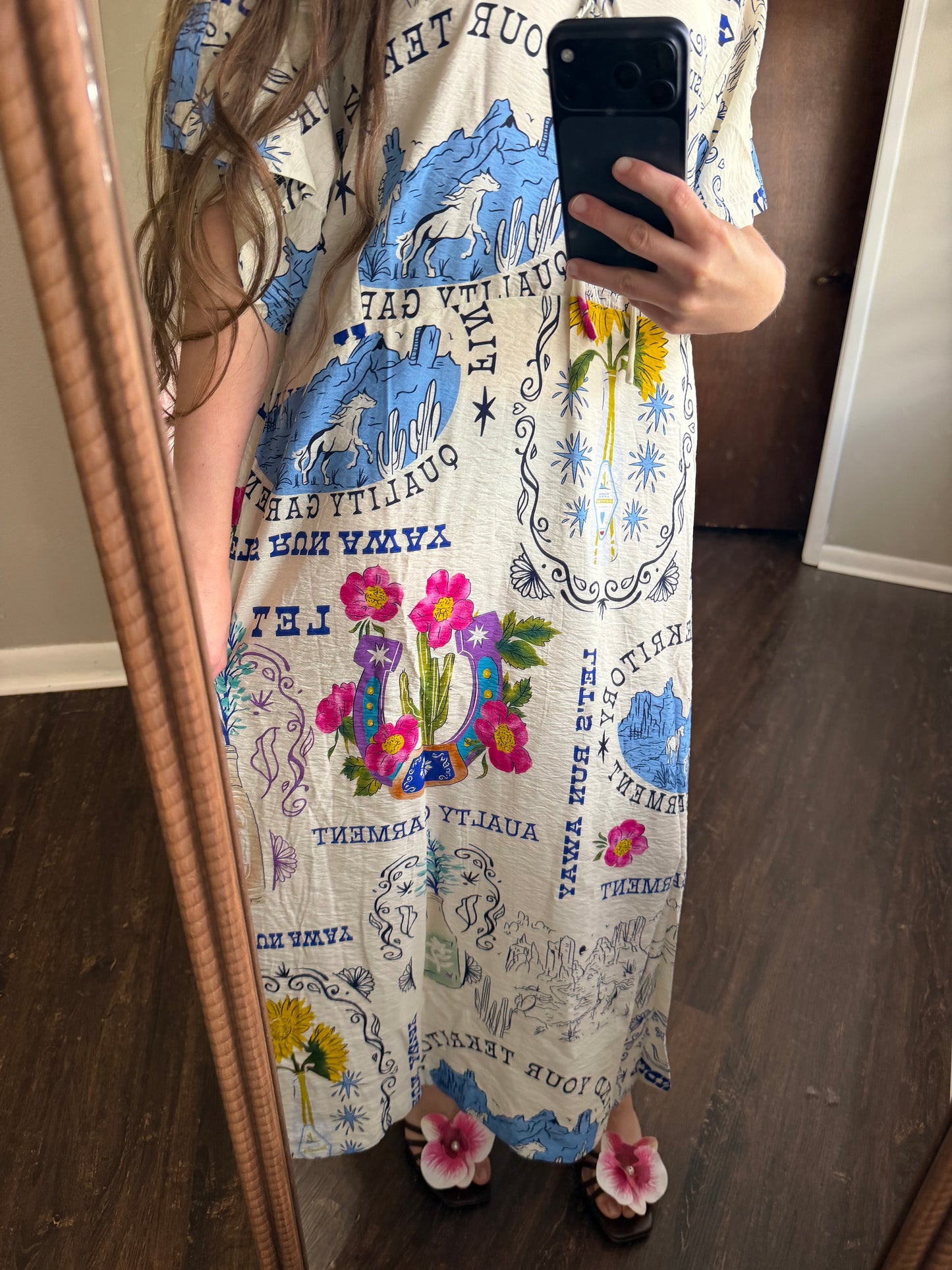 Let’s Run Away Western Midi Dress