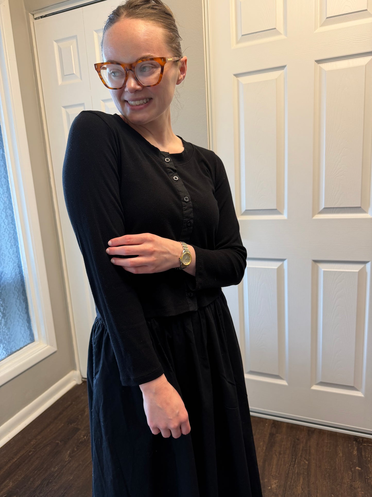 Ashton Cardigan Set in Black