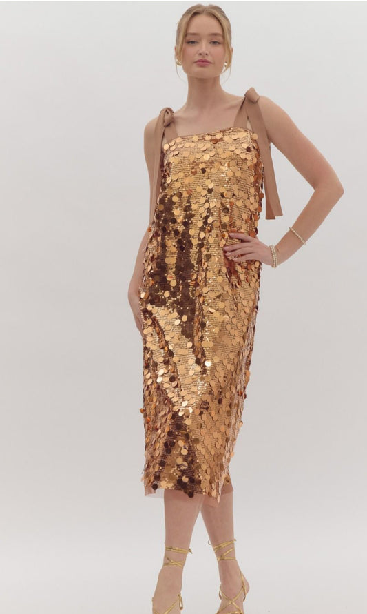 Rena Bronze Sequin Dress