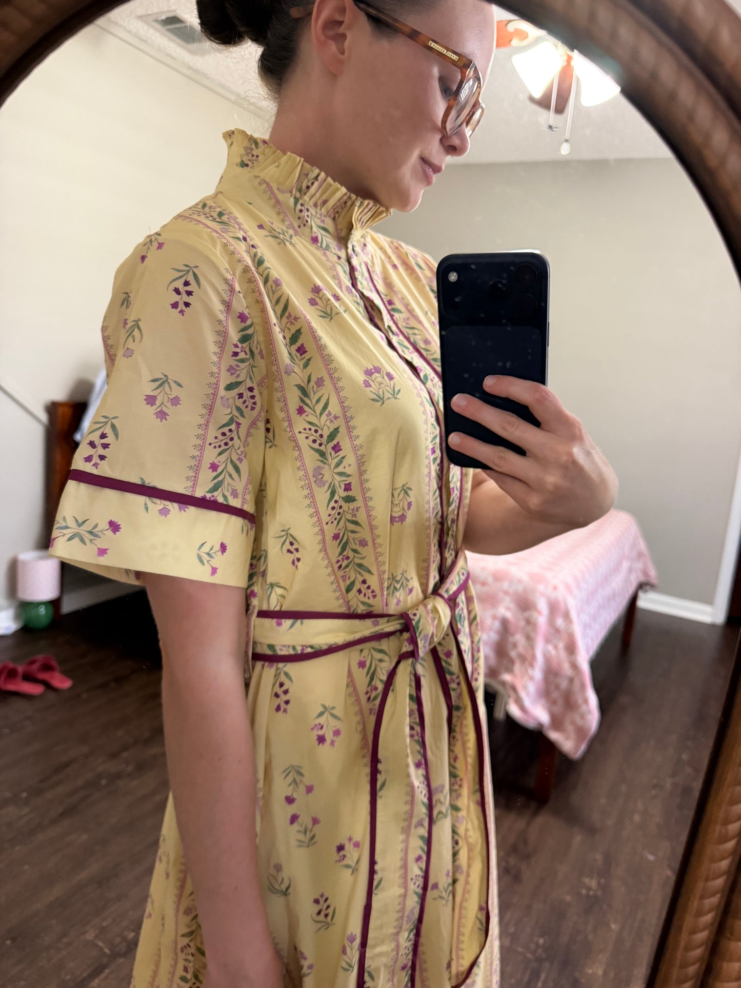 In Full Bloom Ecru Midi Dress