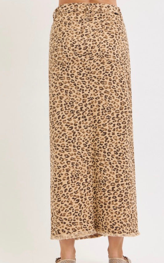 Jungle Cruise Leopard Denim Skirt