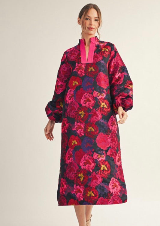 Uptown at Night Dress in Magenta