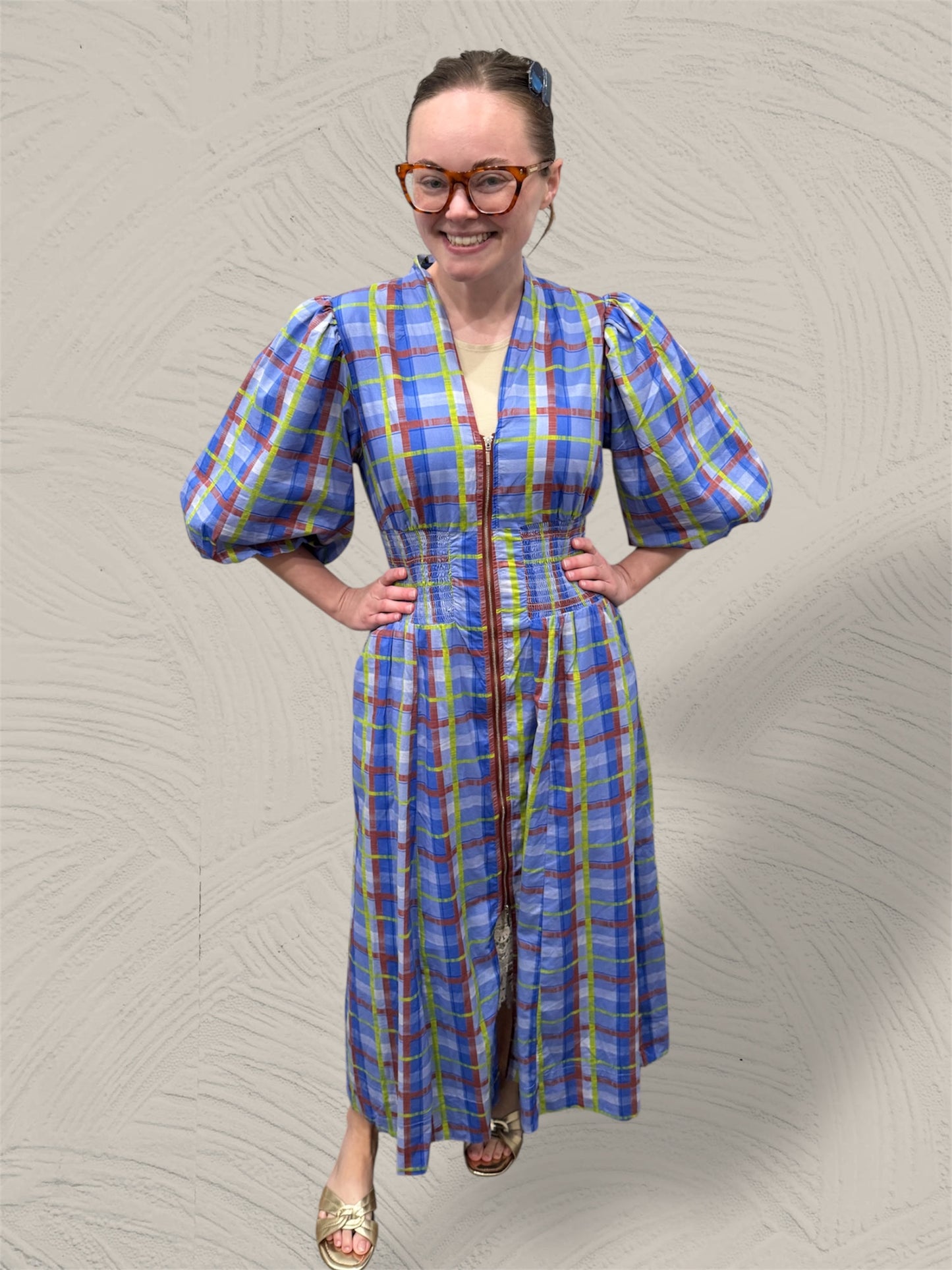 Eclectic Plaid Zip Front Dress