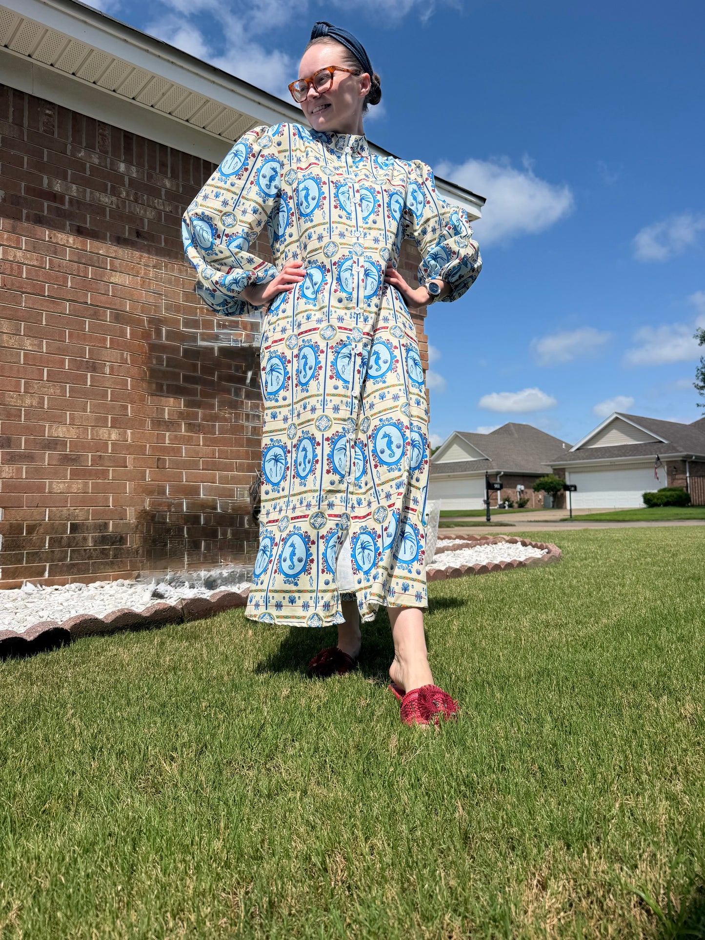 Seahorse Serenity Midi Dress