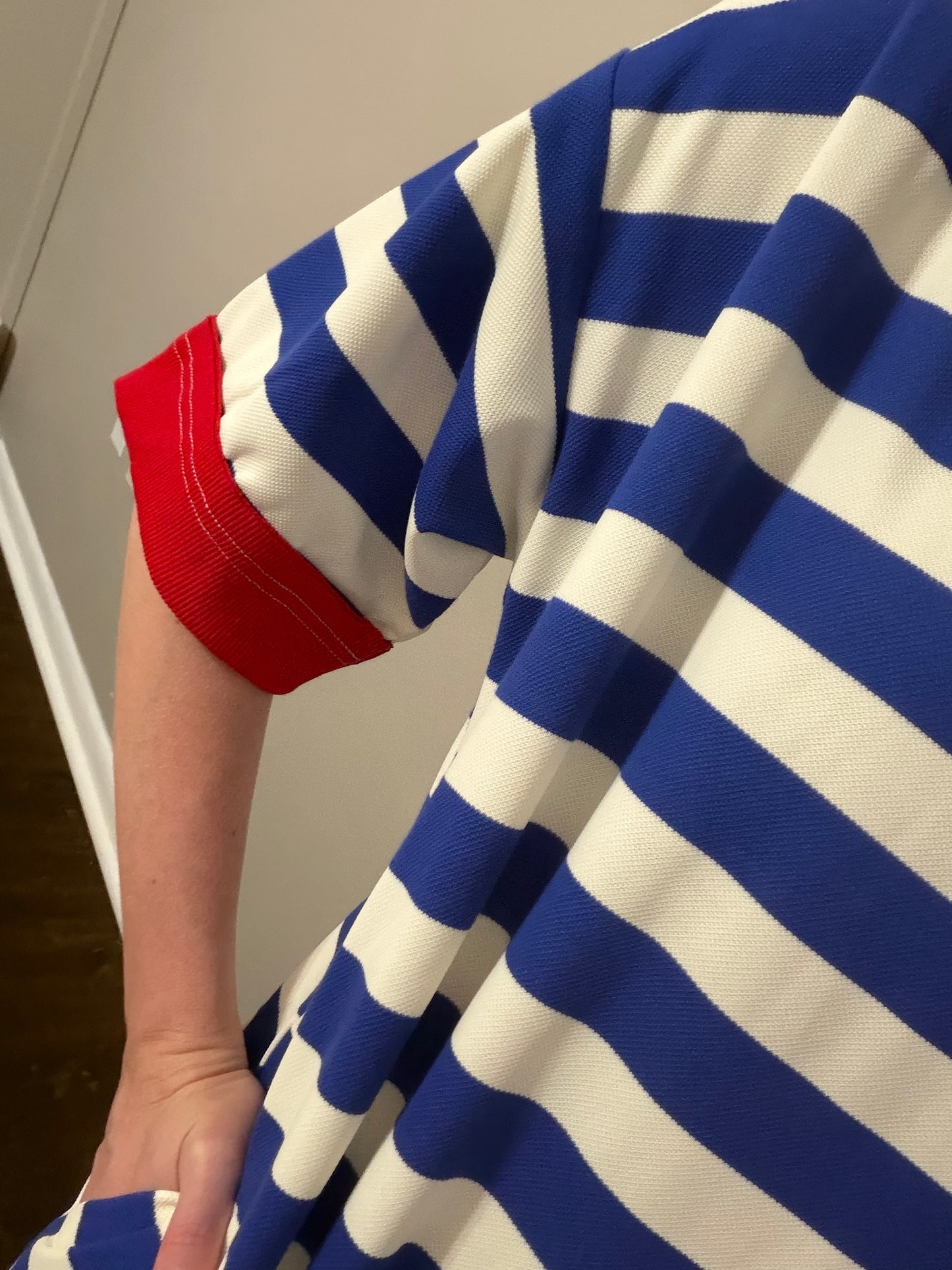 American Girl Blue Striped Midi Dress