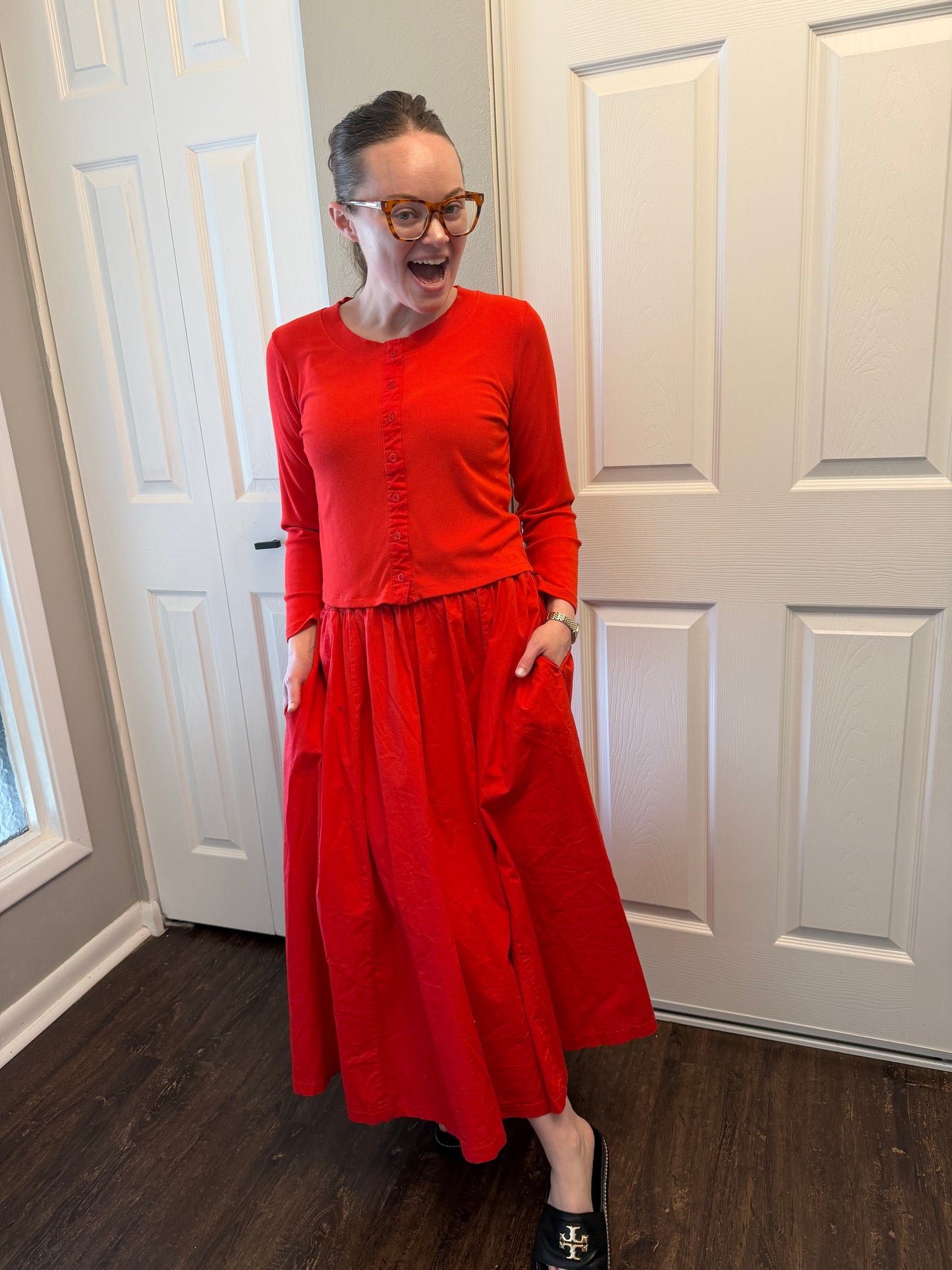 Ashton Cardigan Set in Glazed Cherry