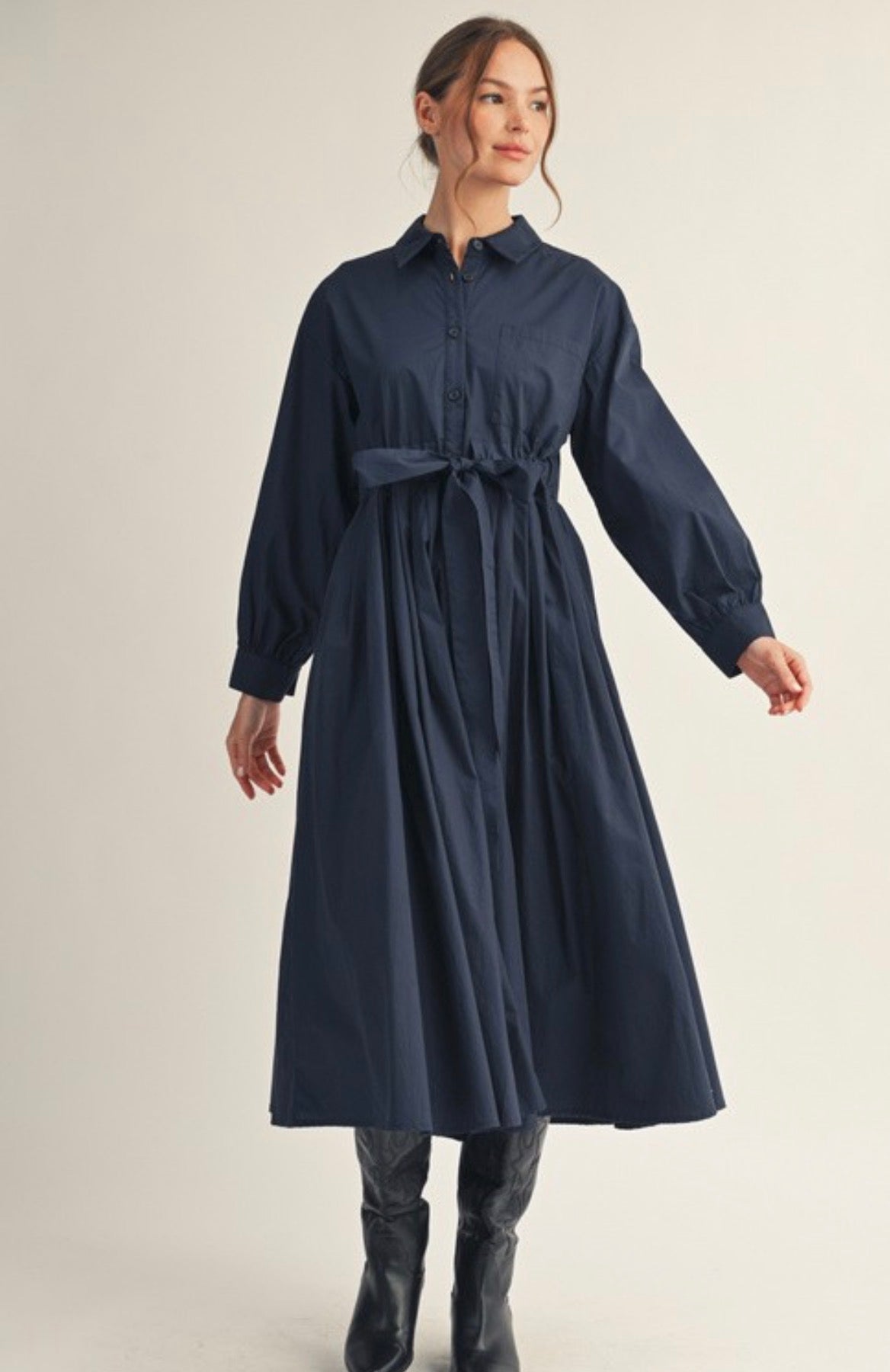 Strictly Business Navy Dress