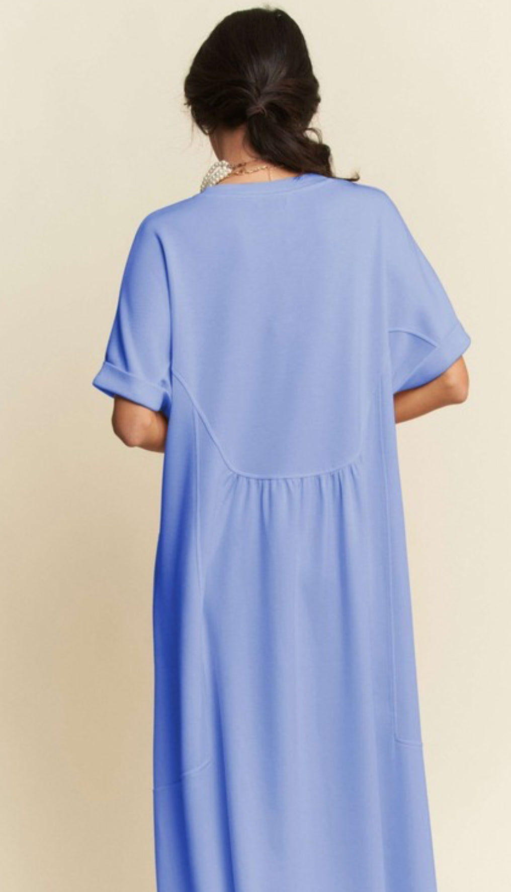 Scuba Shift Dress in Sky