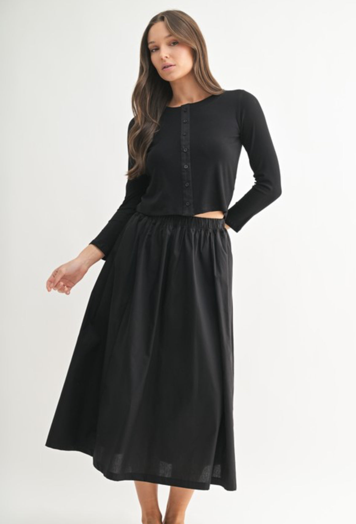 Ashton Cardigan Set in Black