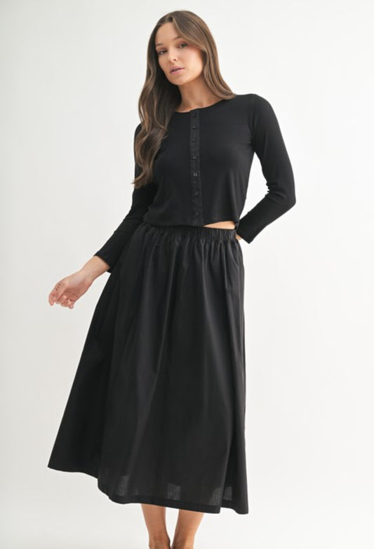 Ashton Cardigan Set in Black