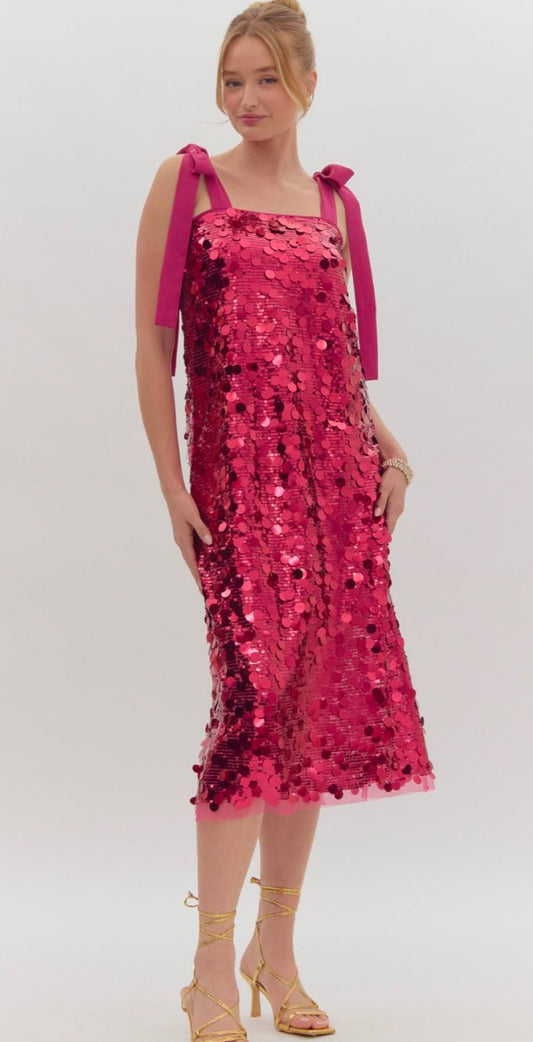 Hannah Magenta Sequin Dress