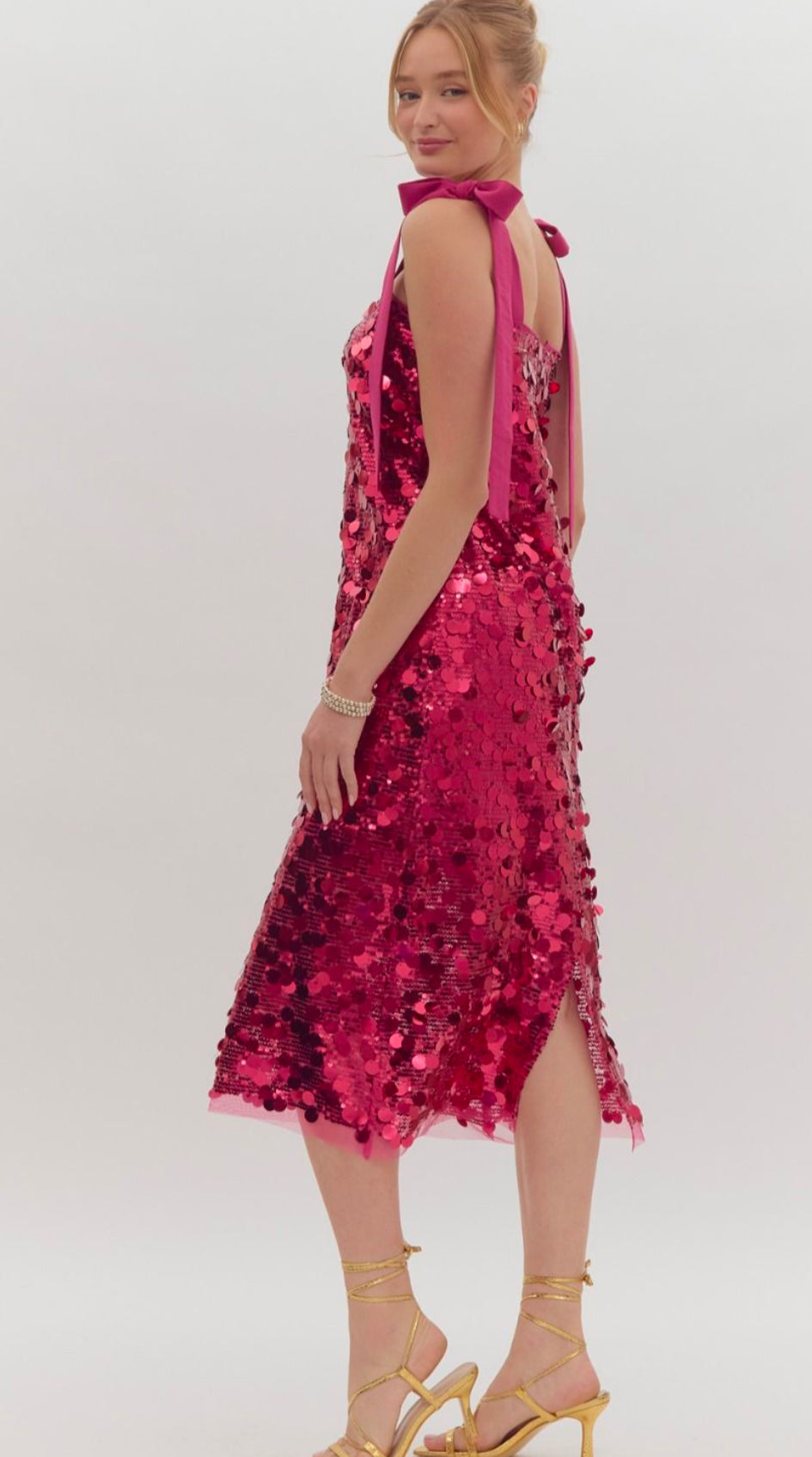 Hannah Magenta Sequin Dress